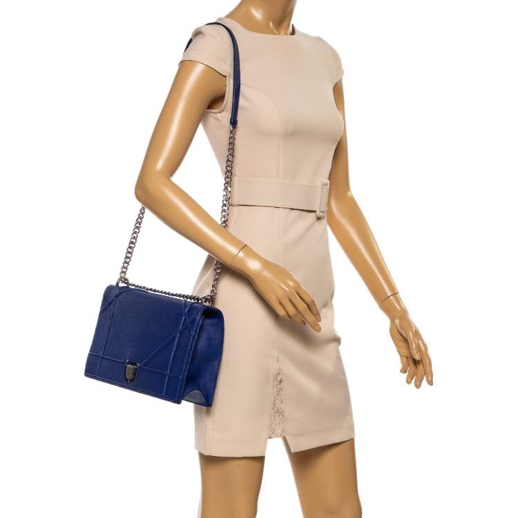 Dior Blue Leather Large Diorama Flap Shoulder Bag Dior TLC