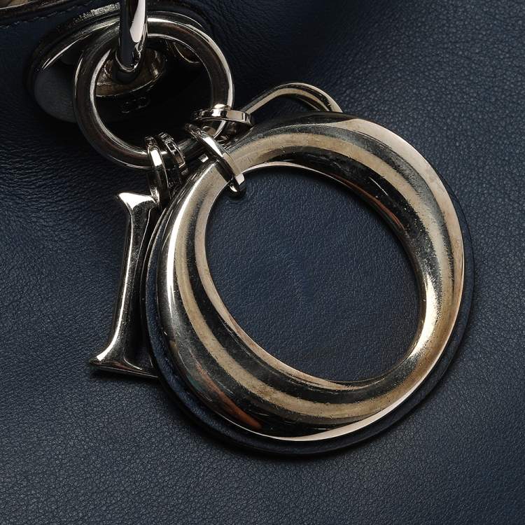 Pre Owned Dior Blue Leather Extra Large Diorissimo Shopper Tote