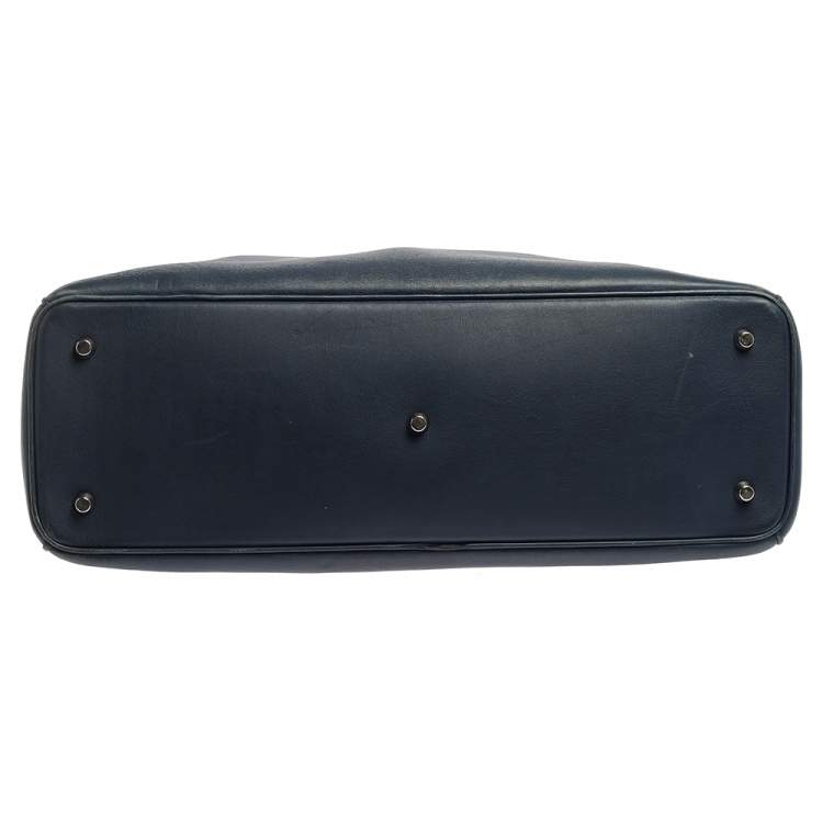 Pre Owned Dior Blue Leather Extra Large Diorissimo Shopper Tote