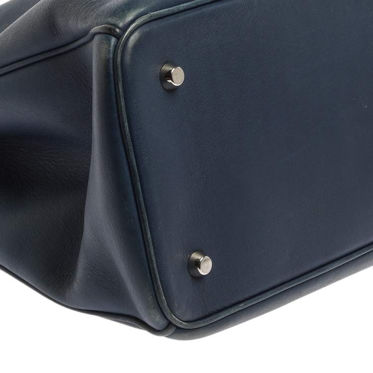 Pre Owned Dior Blue Leather Extra Large Diorissimo Shopper Tote