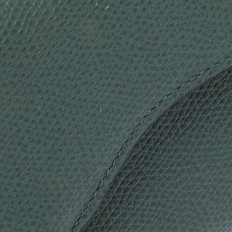 Pre Owned Dior Green Leather Saddle Trifold Wallet 