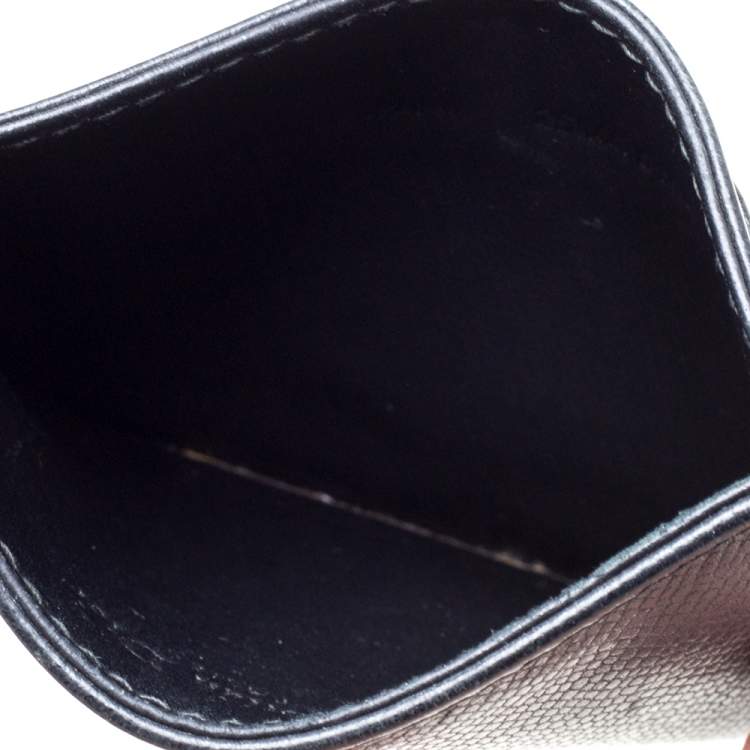 Pre Owned Dior Black Leather Turn Me Dior Card Holder