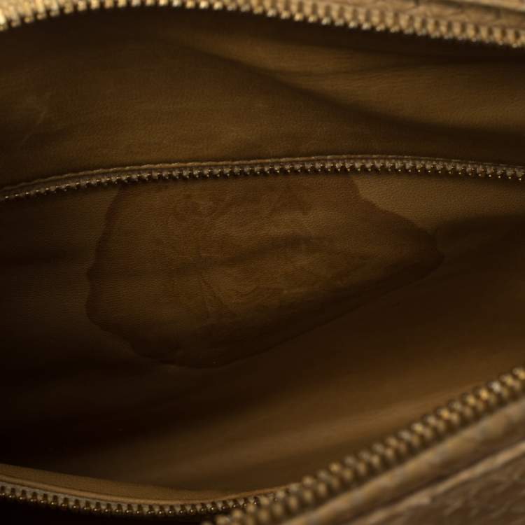 Pre Owned Dior Beige Python Large Limited Edition Lady Dior Tote