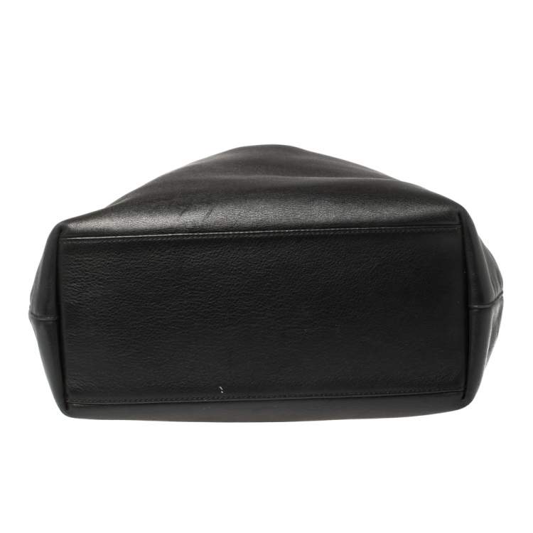Pre Owned Dior Black Leather Beaded Top Handle Bag