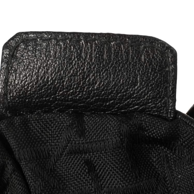 Pre Owned Dior Black Leather Beaded Top Handle Bag