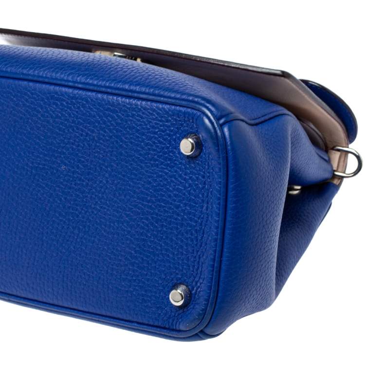 Pre Owned Dior Blue Leather Small Be Dior Flap Top Handle Bag