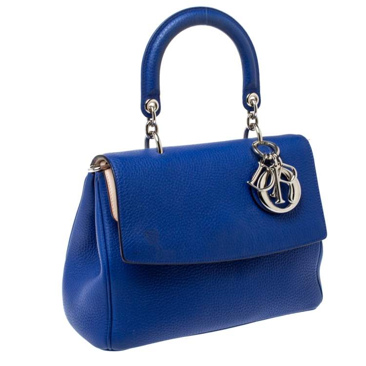 Pre Owned Dior Blue Leather Small Be Dior Flap Top Handle Bag