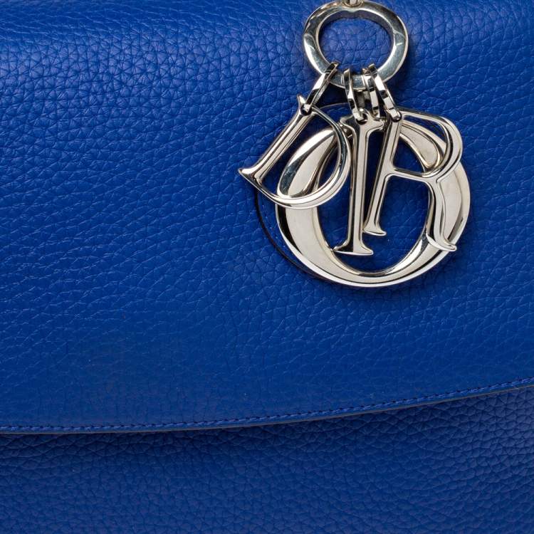Pre Owned Dior Blue Leather Small Be Dior Flap Top Handle Bag