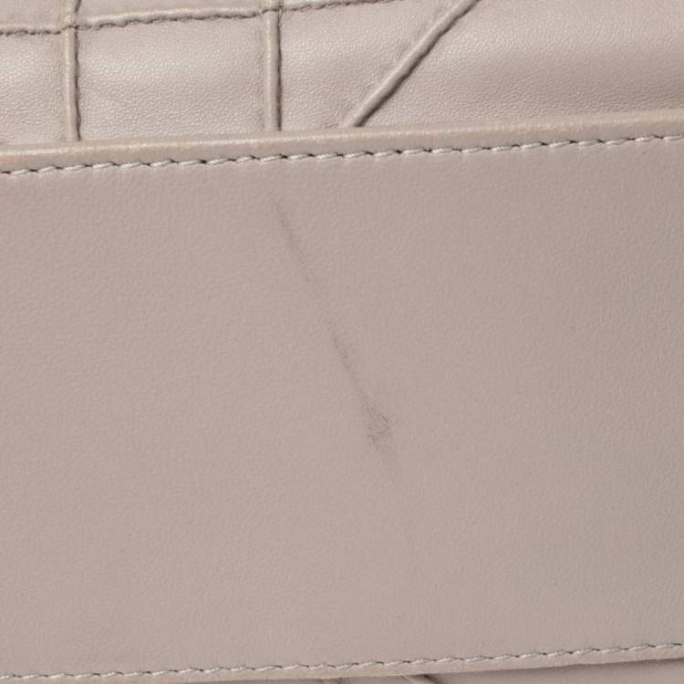 Pre Owned Dior Light Grey Cannage Leather Granville Chain Link Tote