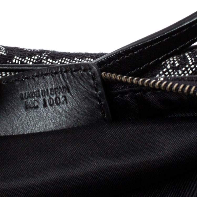 Pre Owned Dior Black Diorissimo Canvas and Leather Saddle Bag