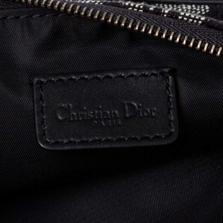 Pre Owned Dior Black Diorissimo Canvas and Leather Saddle Bag