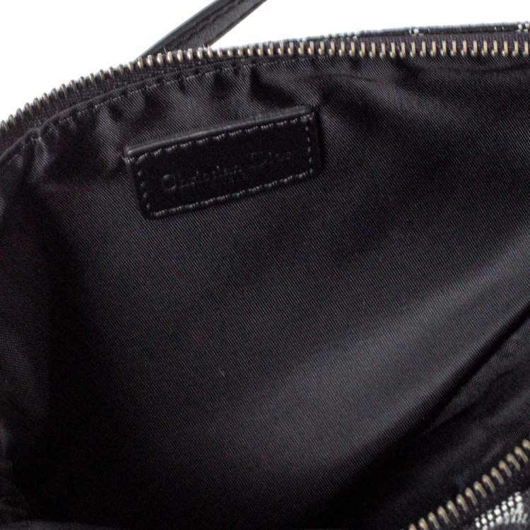 Pre Owned Dior Black Diorissimo Canvas and Leather Saddle Bag
