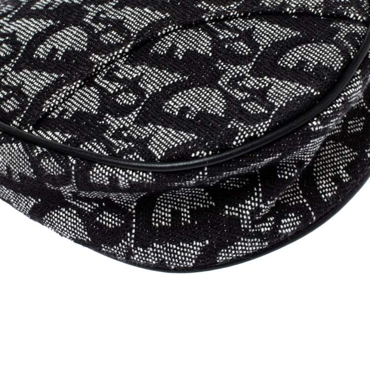Pre Owned Dior Black Diorissimo Canvas and Leather Saddle Bag
