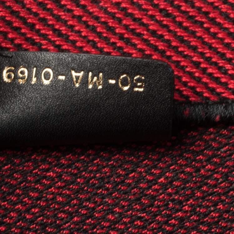 Pre Owned Dior Red/Black Plaid Canvas Book Tote