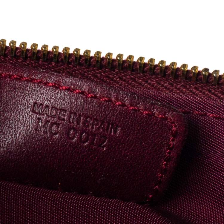 Pre Owned Dior Burgundy Diorissimo Canvas and Leather Saddle Bag