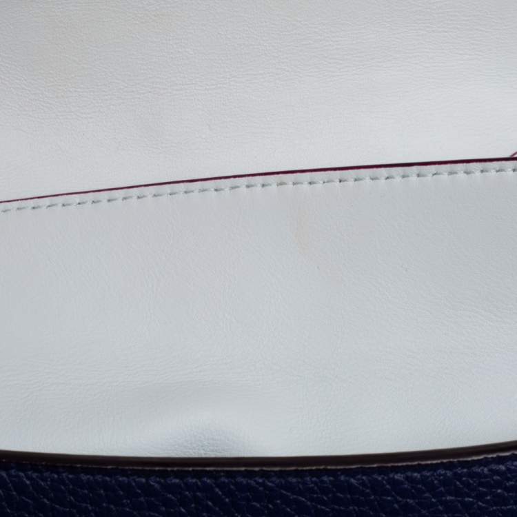 Pre Owned Dior Navy Blue Leather Mini Be Dior Top Handle Bag