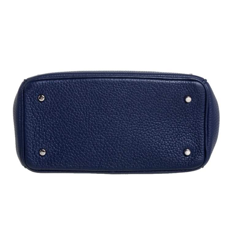 Pre Owned Dior Navy Blue Leather Mini Be Dior Top Handle Bag