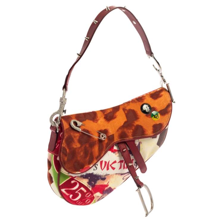 Dior Multicolor Canvas and Leather Limited Edition Victim Saddle Bag ...
