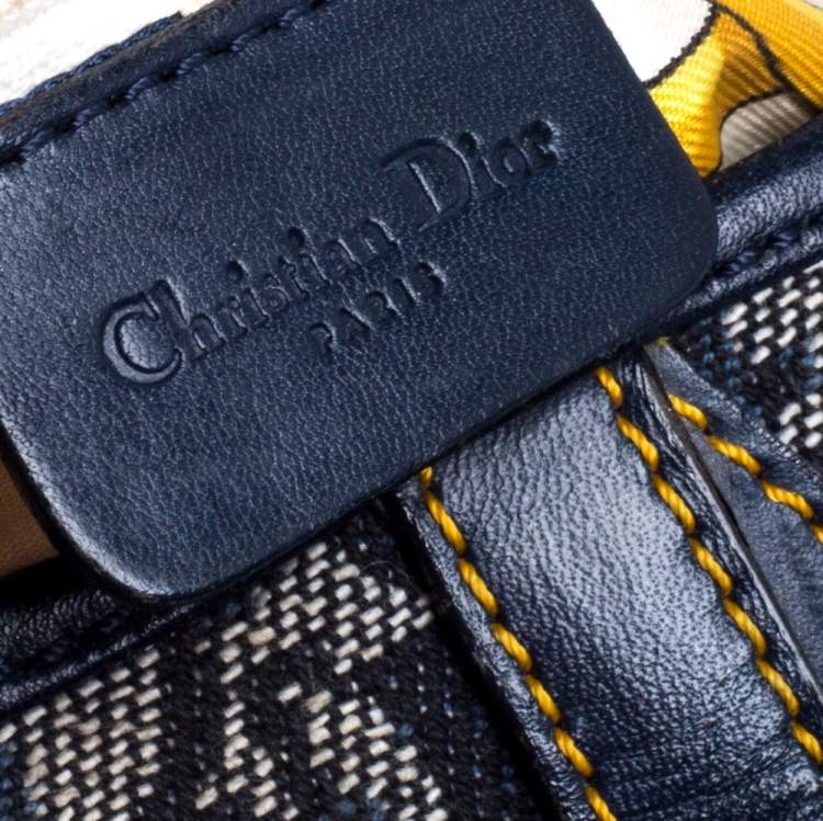 Pre Owned Dior Blue Diorissimo Canvas and Leather Saddle Bag