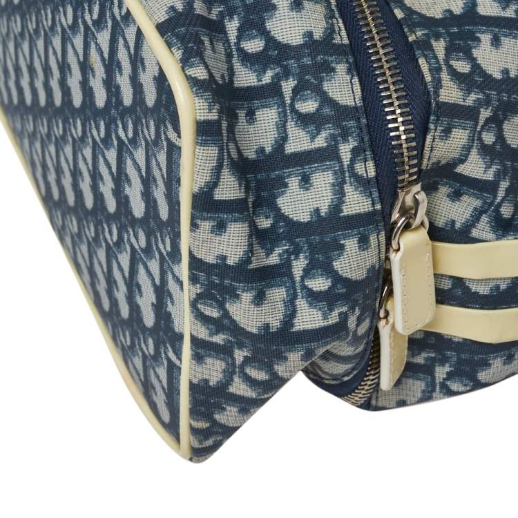 Pre Owned Dior Blue/Cream Oblique Canvas No.2 Trotter Sling Bag