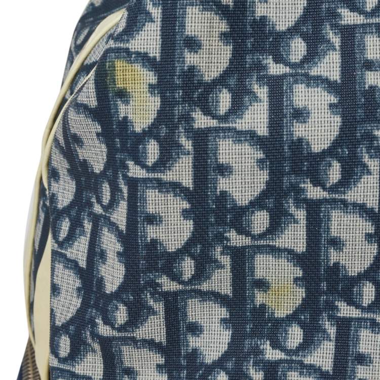 Pre Owned Dior Blue/Cream Oblique Canvas No.2 Trotter Sling Bag