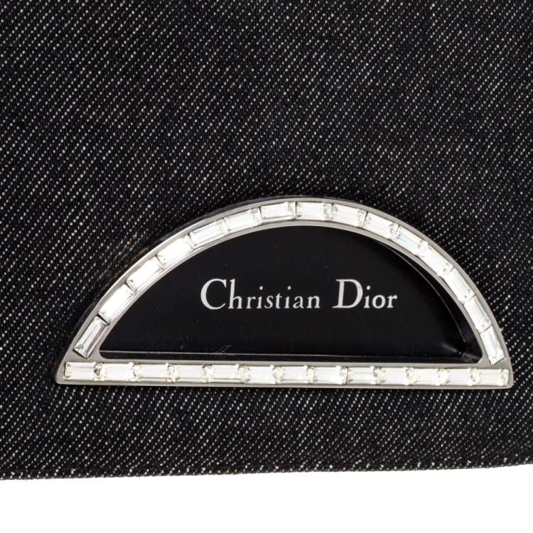 Pre Owned Dior Black Denim Malice Shoulder Bag