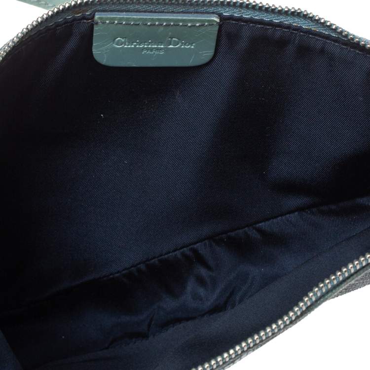 Pre Owned Dior Blue Lizard Effect Suede Saddle Bag