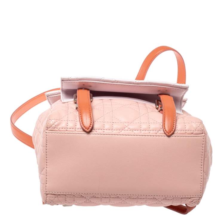 Pre Owned Dior Blush Pink/Ivory Cannage Leather Stardust Backpack