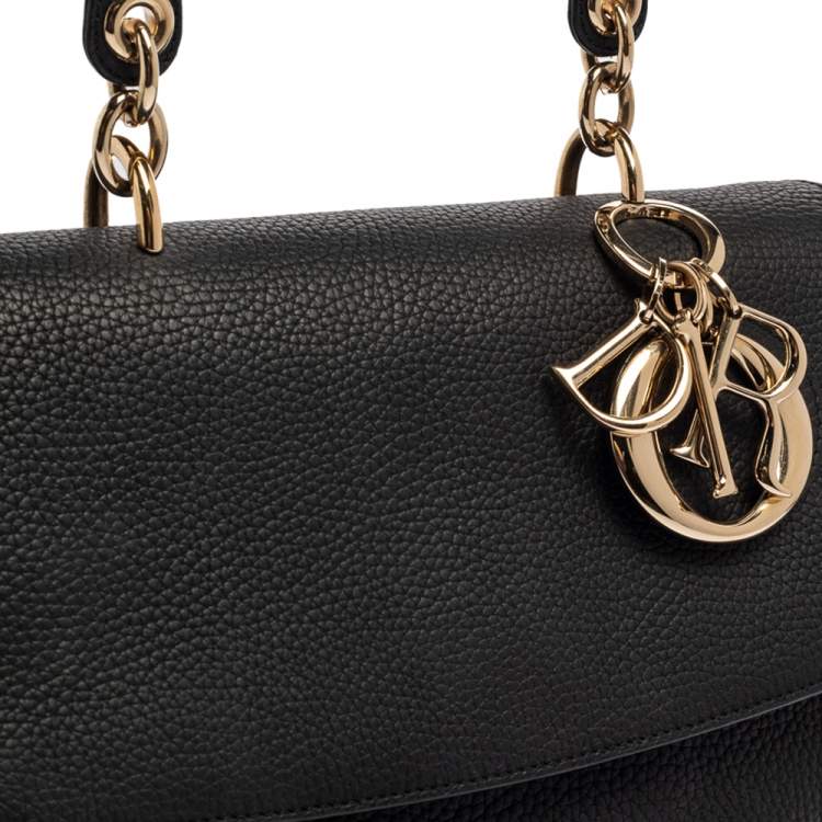 Pre Owned Dior Black Leather Small Be Dior Flap Top Handle Bag