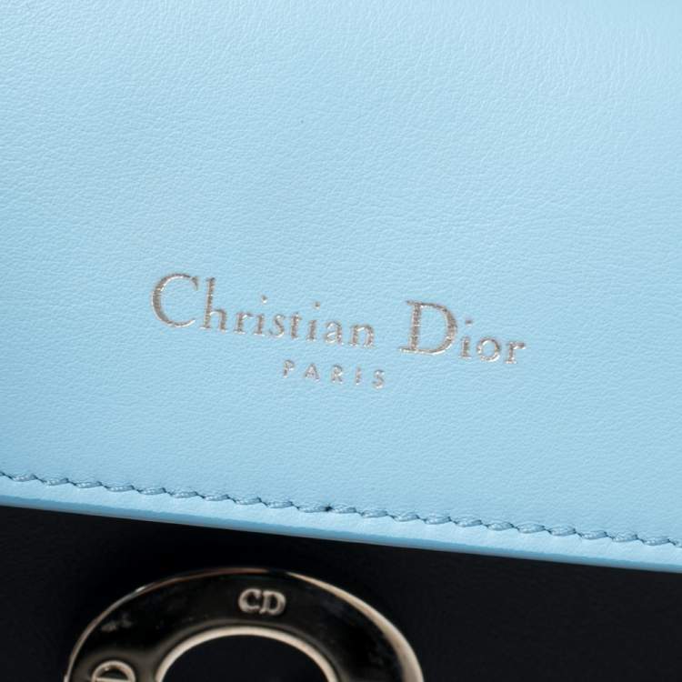 Pre Owned Dior Navy Blue Leather Small Be Dior Flap Top Handle Bag
