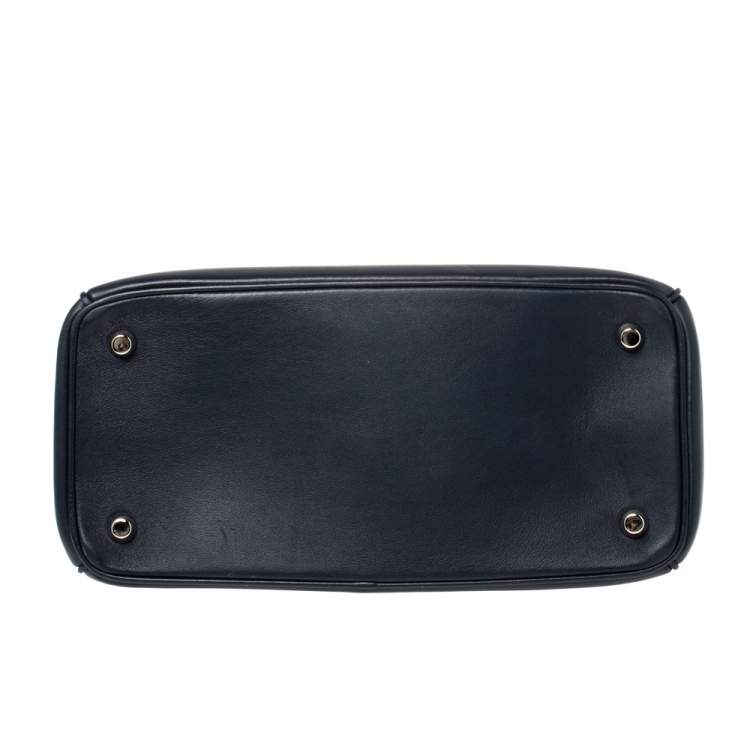 Pre Owned Dior Navy Blue Leather Small Be Dior Flap Top Handle Bag