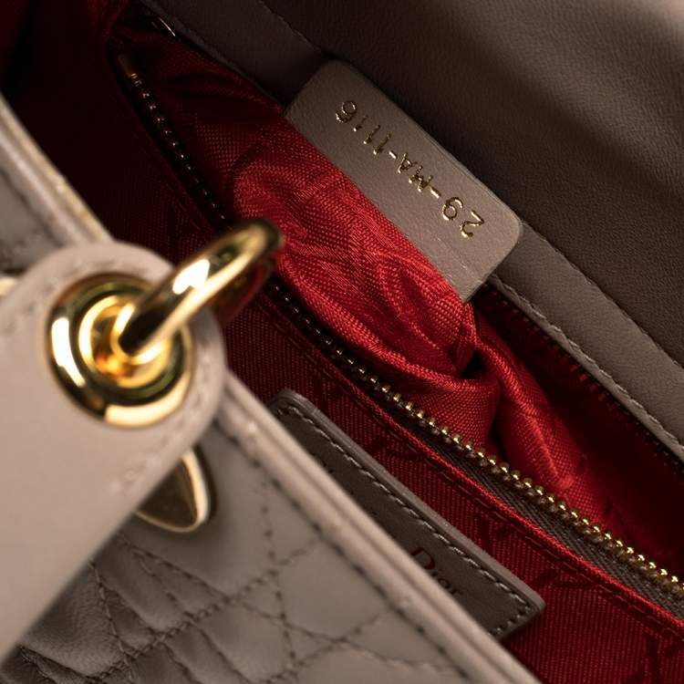 Pre Owned Dior Beige Leather Small My Lady Dior Tote