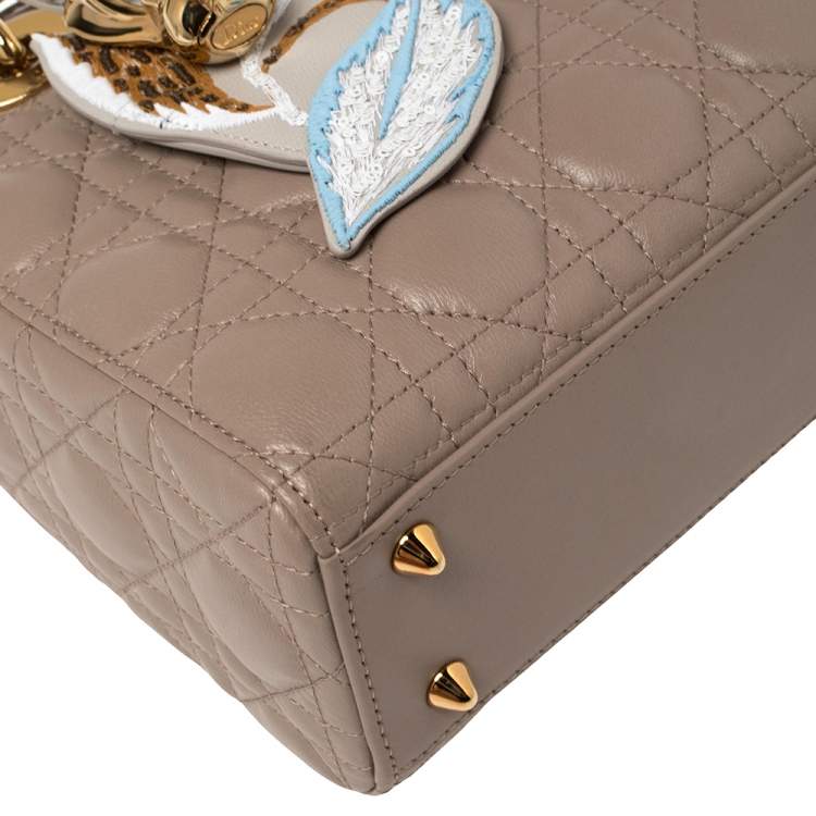 Pre Owned Dior Beige Leather Small My Lady Dior Tote