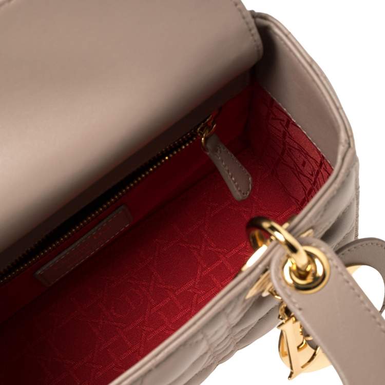 Pre Owned Dior Beige Leather Small My Lady Dior Tote