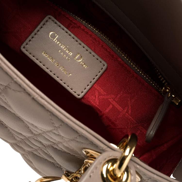 Pre Owned Dior Beige Leather Small My Lady Dior Tote