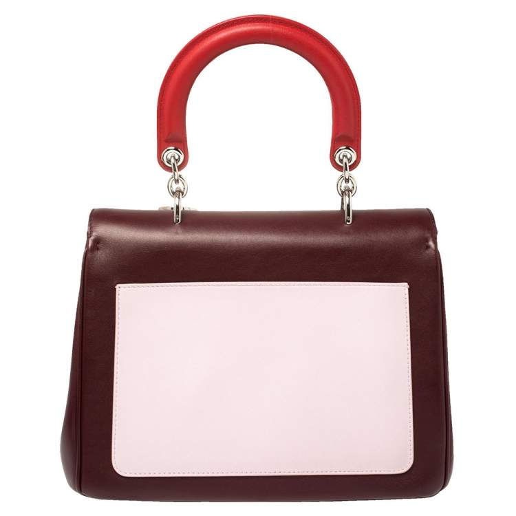 مملوكة مسبقًا Dior Tri Color Leather Small Be Dior Flap Top Handle Bag