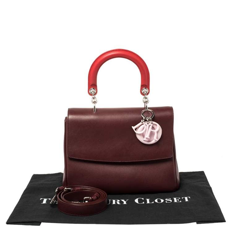 مملوكة مسبقًا Dior Tri Color Leather Small Be Dior Flap Top Handle Bag
