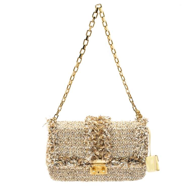 Dior Beige Tweed Medium Miss Dior Flap Bag Dior | The Luxury Closet
