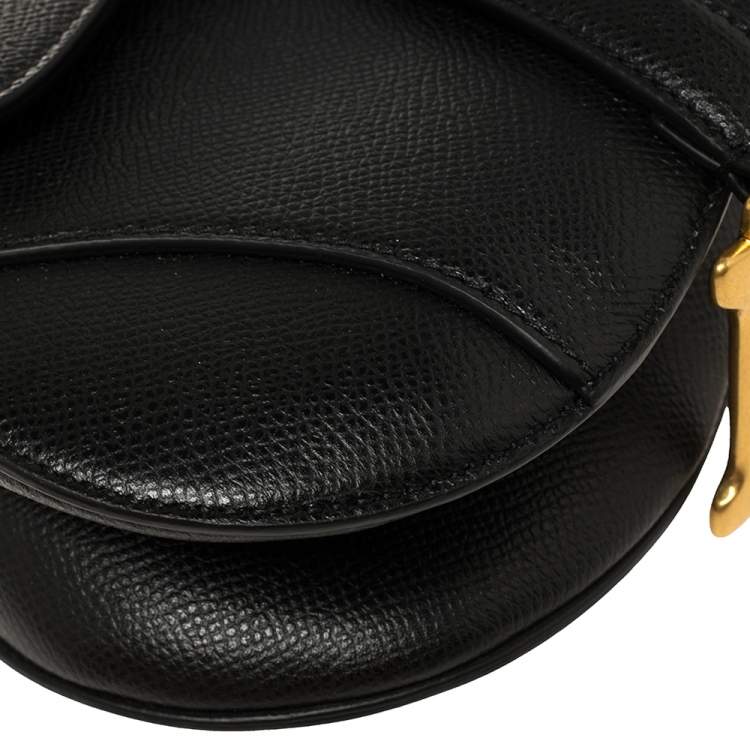 مملوكة مسبقًا Dior Black Leather Mini Saddle Bag