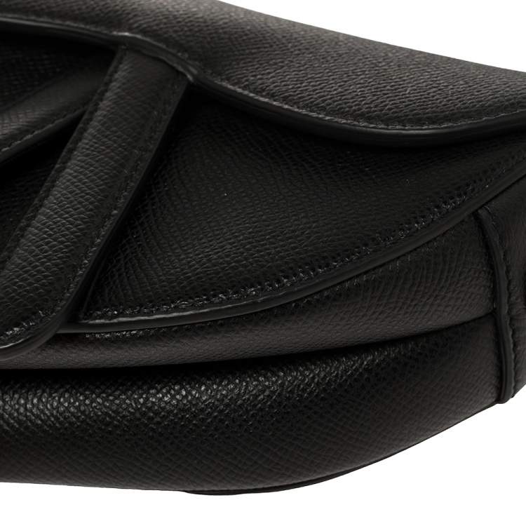 مملوكة مسبقًا Dior Black Leather Mini Saddle Bag