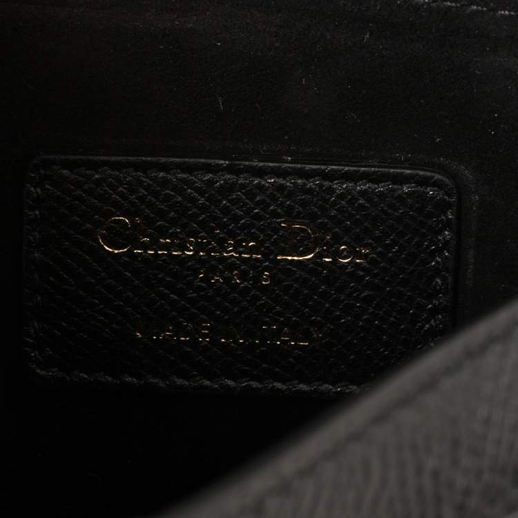 مملوكة مسبقًا Dior Black Leather Mini Saddle Bag