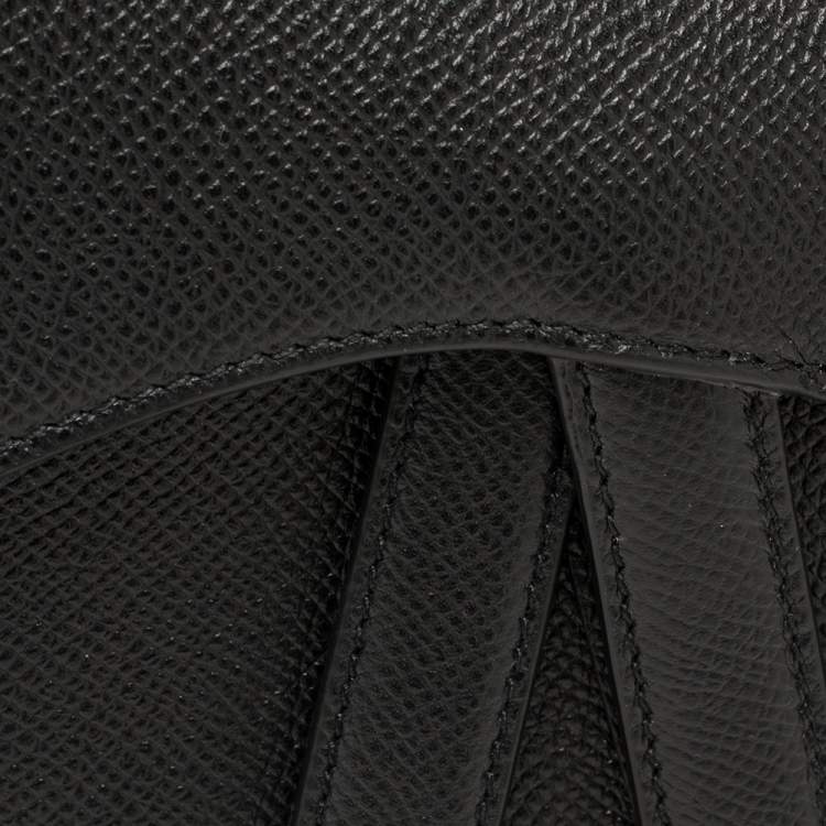 مملوكة مسبقًا Dior Black Leather Mini Saddle Bag