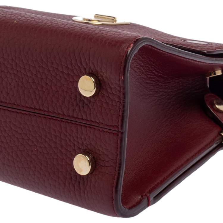 Pre Owned Dior Burgundy Leather Diorever Top Handle Bag