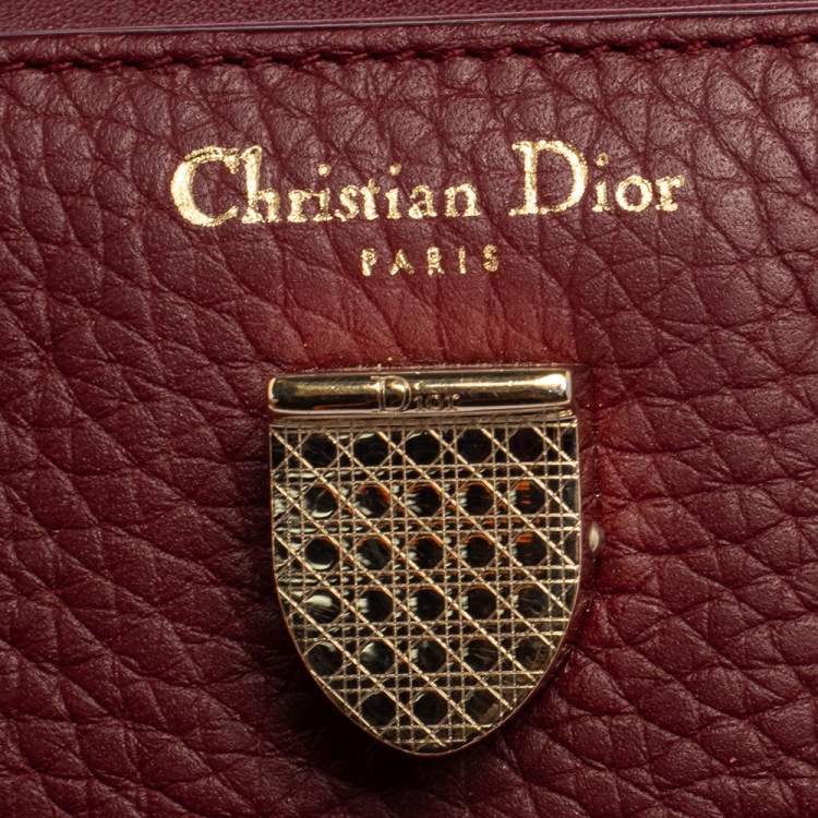 Pre Owned Dior Burgundy Leather Diorever Top Handle Bag