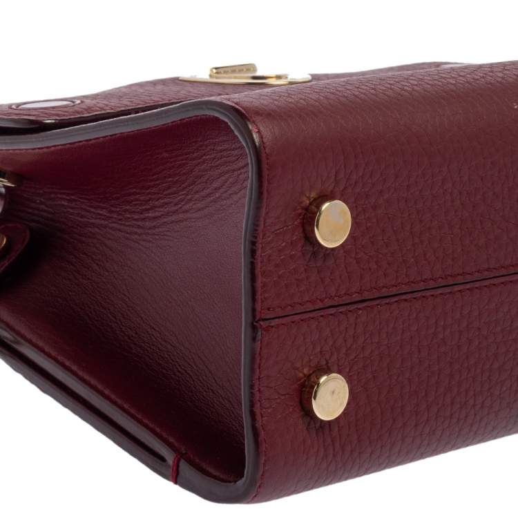 Pre Owned Dior Burgundy Leather Diorever Top Handle Bag
