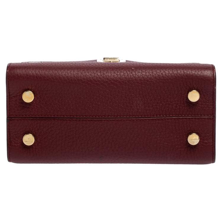 Pre Owned Dior Burgundy Leather Diorever Top Handle Bag