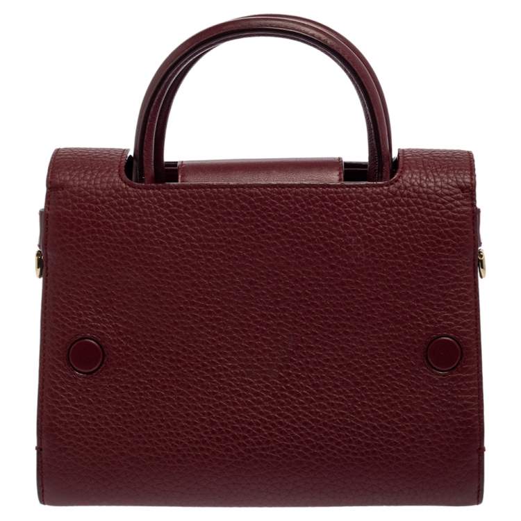 Pre Owned Dior Burgundy Leather Diorever Top Handle Bag