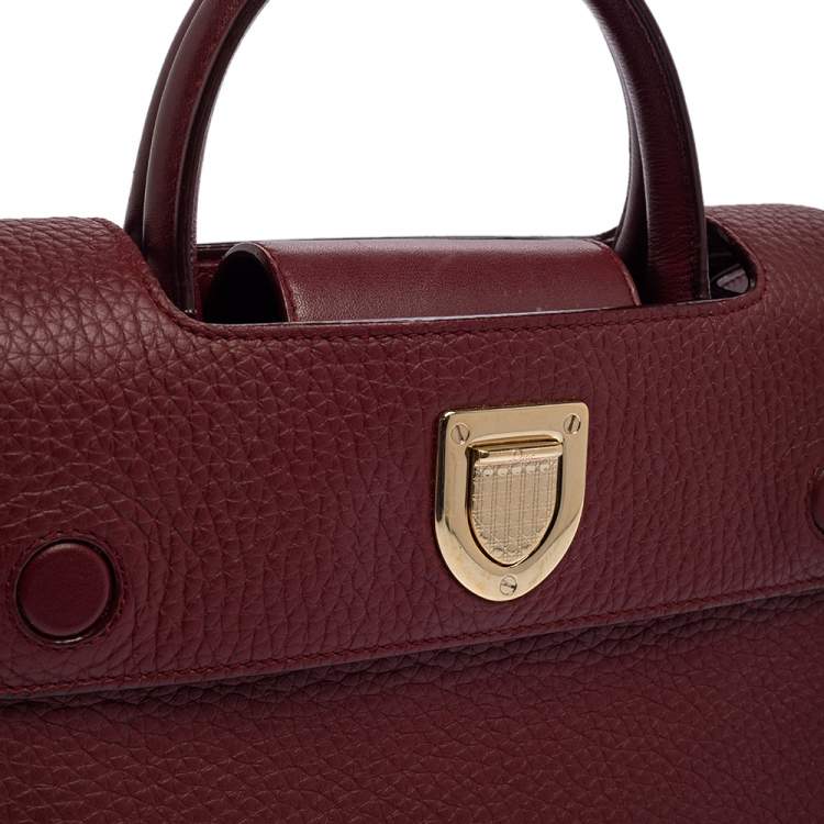 Pre Owned Dior Burgundy Leather Diorever Top Handle Bag