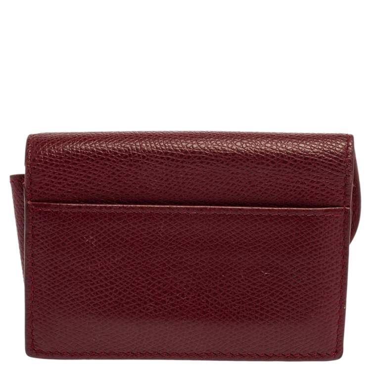 Pre Owned Dior Red Leather Saddle Card Holder