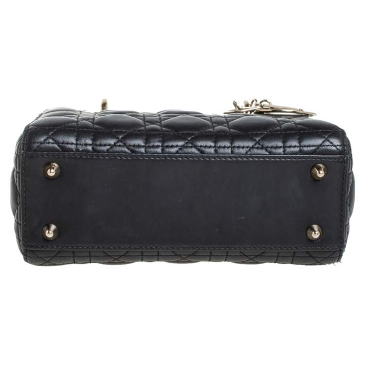 Pre Owned Dior Black Leather Small My Lady Dior Tote